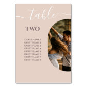 ダスティピンク私たちはミニマリストの写真結婚の テーブルナンバー (裏面)