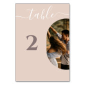 ダスティピンク私たちはミニマリストの写真結婚の テーブルナンバー (正面)