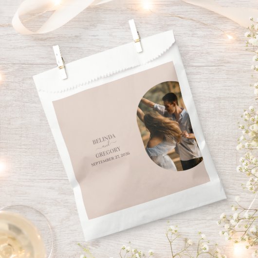 ダスティピンク私たちはミニマリストの写真結婚の フェイバーバッグ (クリップ留めされた状態)