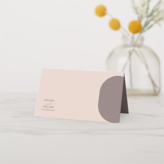 ダスティピンク私たちはミニマリストの写真結婚の プレイスカード (裏面)