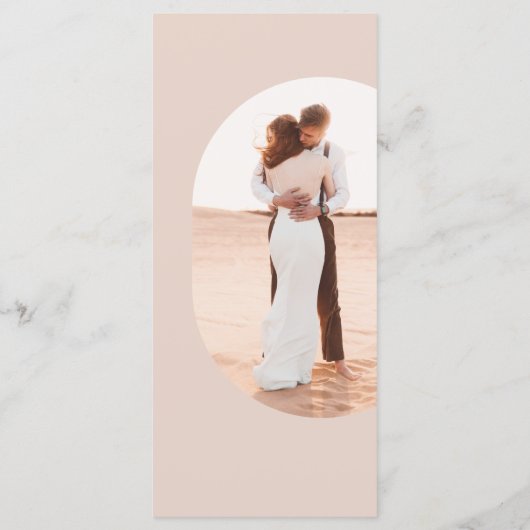 ダスティピンク私たちはミニマリストの写真結婚の メニュー (裏面)