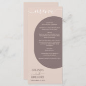 ダスティピンク私たちはミニマリストの写真結婚の メニュー (正面/裏面)