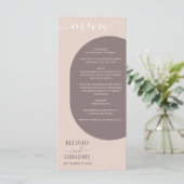 ダスティピンク私たちはミニマリストの写真結婚の メニュー (スタンド正面)