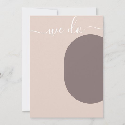 ダスティピンク私たちはミニマリストの写真結婚の 招待状 (裏面)