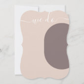 ダスティピンク私たちはミニマリストの写真結婚の 招待状 (裏面)