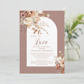 ダスティピンク秋インラブフローラブライダルシャワー 招待状 (スタンド正面)