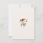 ダスティピンク素朴グリーンフローラ結婚式RSVPカード 出欠カード (裏面)