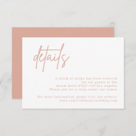 ダスティピンク結婚の詳細カード 出欠カード
