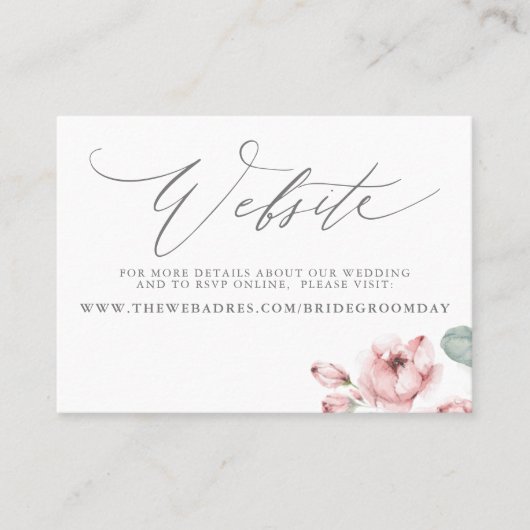 ダスティピンク結婚ローズのWebサイトカード 名刺 (正面)