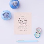 ダスティピンク結婚式招待状モダン予算 チラシ (シングル)