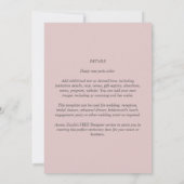ダスティピンク結婚式招待状モダン予算 招待状 (裏面)