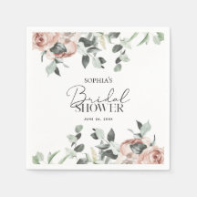 ダスティピンク赤面フローラユーカリブライダルシャワー