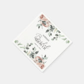 ダスティピンク赤面フローラユーカリブライダルシャワー スタンダードカクテルナプキン (角)