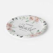 ダスティピンク赤面フローラユーカリブライダルシャワー ペーパープレート (アングル)