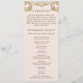 ダスティピンク オルネート ヴィンテージ バロック ウェディングプログラム プログラム (裏面)