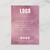 ダスティピンク カスタムロゴ ジュエリー イヤリング ディスプレイ 名刺 (裏面)