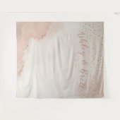 ダスティピンク グリッター ゴールド 結婚式 フォトブース 背景 タペストリー (正面(横))