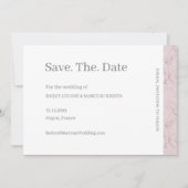 ダスティピンク グレー ホワイト マーブル セーブ・ザ・デート ウェディング 招待状 (正面)