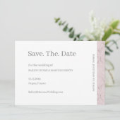 ダスティピンク グレー ホワイト マーブル セーブ・ザ・デート ウェディング 招待状 (スタンド正面)