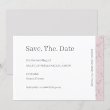 ダスティピンク グレー ホワイト マーブル セーブ・ザ・デート ウェディング