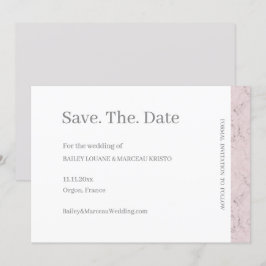 ダスティピンク グレー ホワイト マーブル セーブ・ザ・デート ウェディング 招待状