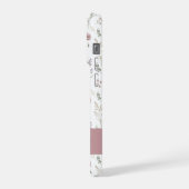 ダスティピンク セージグリーン 水彩野の花  iPhoneケース (左側面)