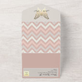 ダスティピンク バタフライ オールインワン ウェディング 招待状 (外側)