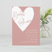 ダスティピンク/バラハートブライダルシャワー 招待状 (スタンド正面)