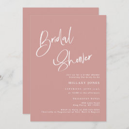 ダスティピンク/バラボヘミアンブライダルシャワー招待 招待状