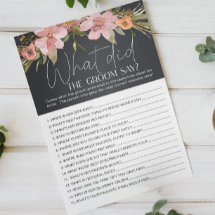 ダスティピンク フラワーの結婚式ゲーム 花婿は何て言う? チラシ
