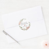 ダスティピンク フローラル ウェディング シャワー 封筒 シール (封筒)