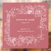 ダスティピンク フローラル フレーム ブティック サロン ビジネス ウィンドウサイン (シート2)