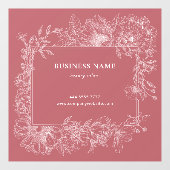 ダスティピンク フローラル フレーム ブティック サロン ビジネス ウィンドウサイン (シート)