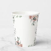 ダスティピンク ブラッシュ フローラル ユーカリ  ブライダルシャワー 紙コップ (左)