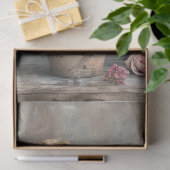 ダスティピンク&ブルーフローラスチルライフアート 薄葉紙 (ギフト)