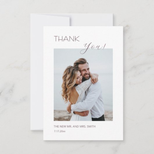 ダスティピンク ボホ フラワー 感謝カード (正面)