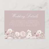 ダスティピンク&赤面ガーデンフローラ結婚ズ詳細 エンクロージャーカード (正面)