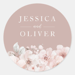 ダスティピンク&赤面フローラオールシーズ結婚ンズ ラウンドシール
