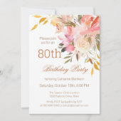 ダスティピーチウォーターフローラ80thバースデーパーティー 招待状 (正面)