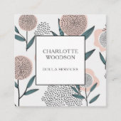 ダスティピーチフローラドラマチックビジネスカード スクエア名刺 (正面)