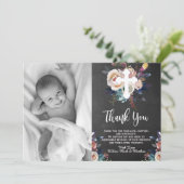 ダスティピーチブルーフローラバプテスマサンキューカード サンキューカード (スタンド正面)