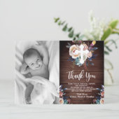 ダスティピーチブルーフローラバプテスマサンキューカード サンキューカード (スタンド正面)