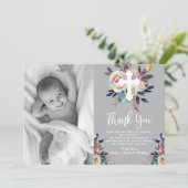 ダスティピーチブルーフローラバプテスマサンキューカード サンキューカード (スタンド正面)