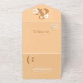 ダスティピーチ モダン タイポグラフィー 大きなシンボル 結婚式 オールインワン招待状 (外側)