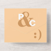 ダスティピーチ モダン タイポグラフィー 大きなシンボル 結婚式 オールインワン招待状 (裏面)