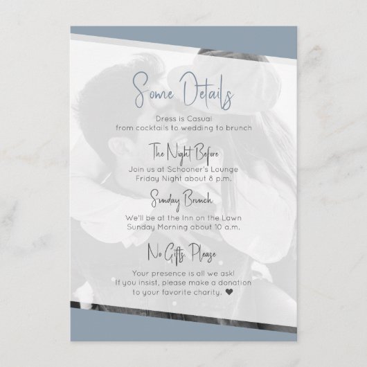 ダスティファンシーブカジュアル・ブルーの結婚詳細 エンクロージャーカード (正面)