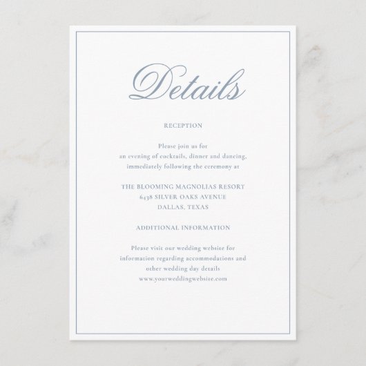 ダスティフォーマルブエレガントルフローラ結婚詳細 エンクロージャーカード (正面)