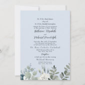 ダスティフォーマルブルーフローラ両結婚親 招待状 (正面)