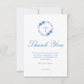 ダスティフローラクロス最初のコミューニオンサンキュー ノートカード (正面)