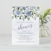 ダスティブかわいらしルーウォーターカラーフラワーズブライダルシャワー 招待状 (スタンド正面)
